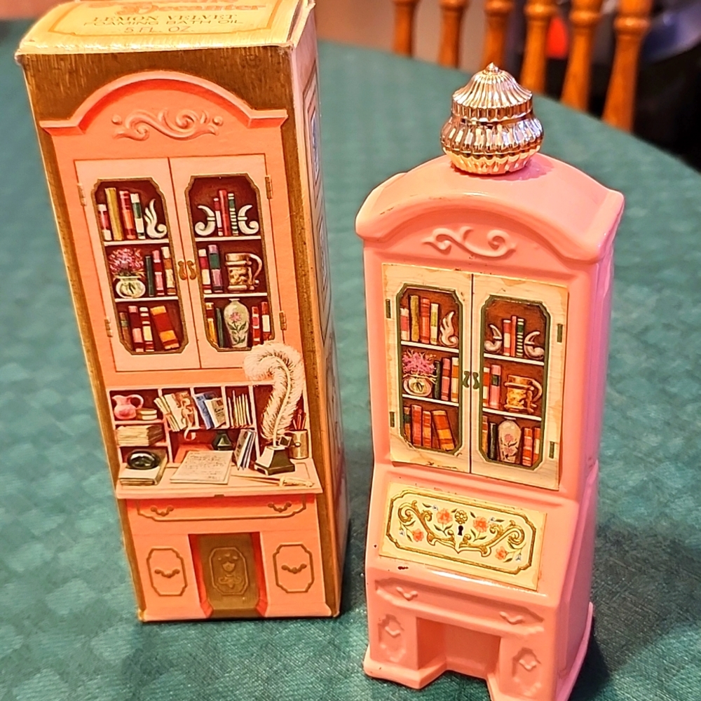 Vintage Avon Pink Decorative Secretaire Cabinet Perfume Bottle - Empty